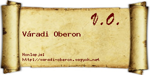 Váradi Oberon névjegykártya